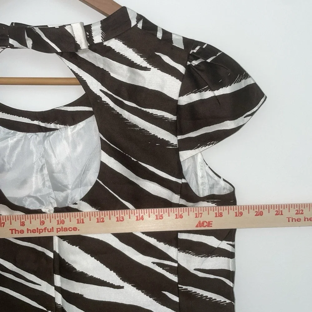 KATE SPADE New York Brown‎ Cream Print Knee Length Dress Size 8 Wedding